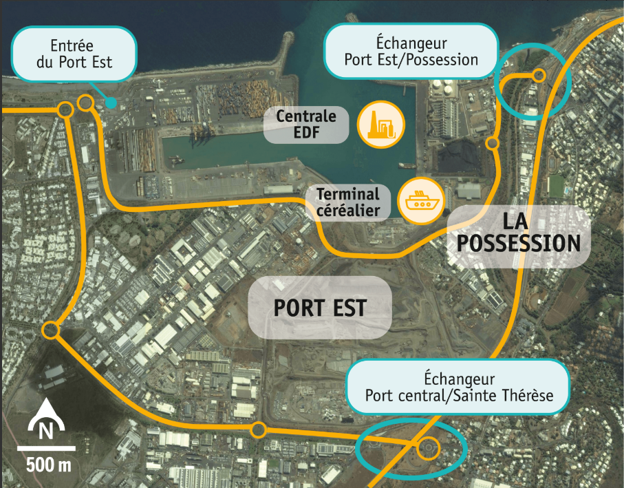 vue aerienne port réunion